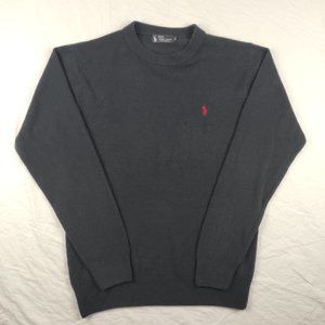 Vtg Polo Ralph Lauren Cashmere Sweater Black Men's L Red Logo